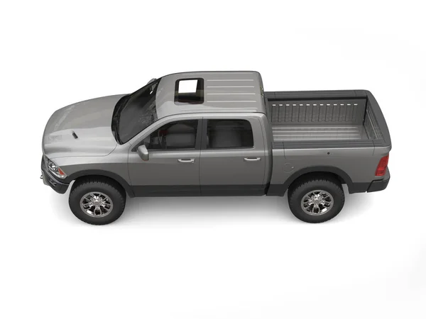 Pick-up kamyon - koyu gri metalik - yukarıdan görünüm aşağı — Stok fotoğraf