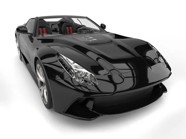 Glanzend zwarte moderne Cabrio super sportwagen — Stockfoto