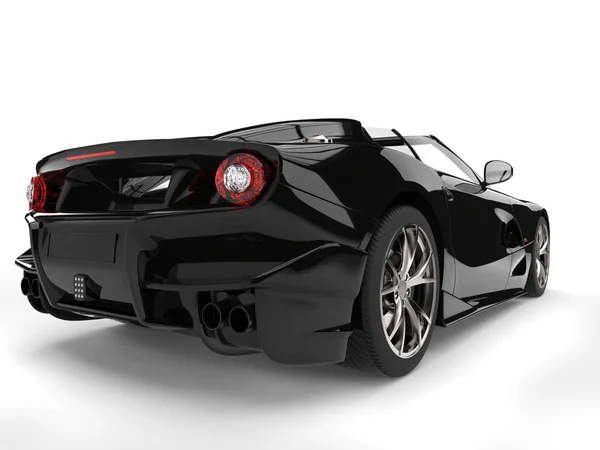 Shiny black modern convertible super sports car - taillight closeup shot — Stock Photo, Image