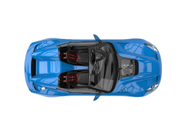 Peygamberçiçeği mavi modern cabriolet süper spor otomobil - görünüm üst — Stok fotoğraf