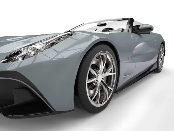 Luce grigio moderno super sport auto - fari primo piano colpo — Foto Stock