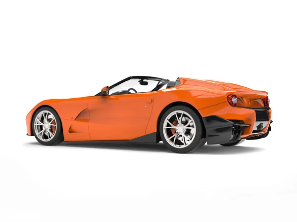 Fuego naranja moderno descapotable super deportivo coche - vista trasera estudio de tiro —  Fotos de Stock