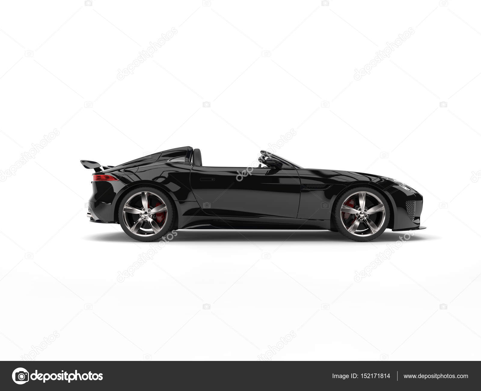 Super rápido moderno carro esporte preto conversível - vista lateral — Foto  © Trimitrius #152171814, image size:1600x1300
