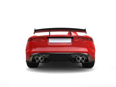 Modern hızlı koyu kırmızı Cabrio süper spor otomobil - arkadan görünüm