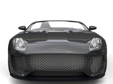 Siyah modern Cabrio spor araba - Önden Görünüm portre vurdu