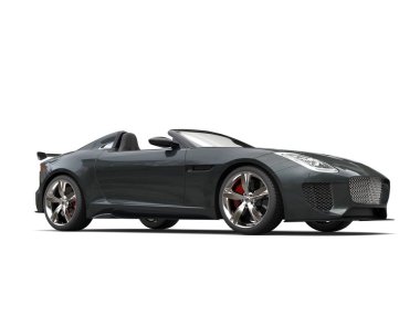 Parlak yeni siyah modern cabriolet spor araba