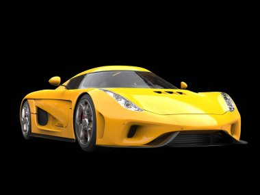 Parlak güneşin sarı harika süper araba