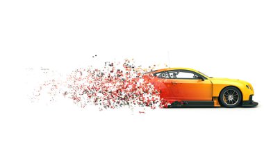 Modern iki ton supercar - piksel rotaları