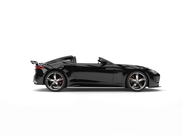 Süper hızlı modern siyah Cabrio spor araba - yan görünüm — Stok fotoğraf