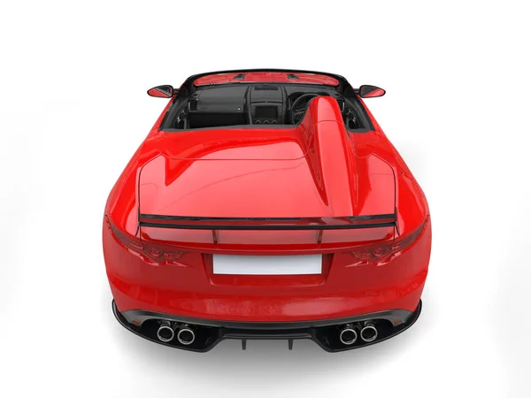 Moderno rápido carmesí convertible super coche deportivo - vista trasera superior — Foto de Stock