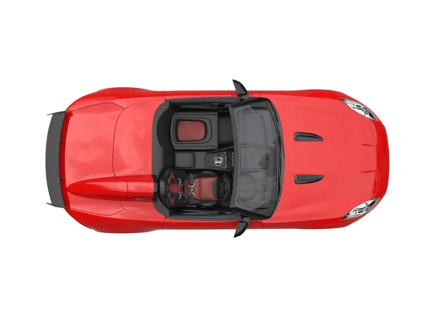 Rich red convertible sports car - top view — Stock Photo, Image