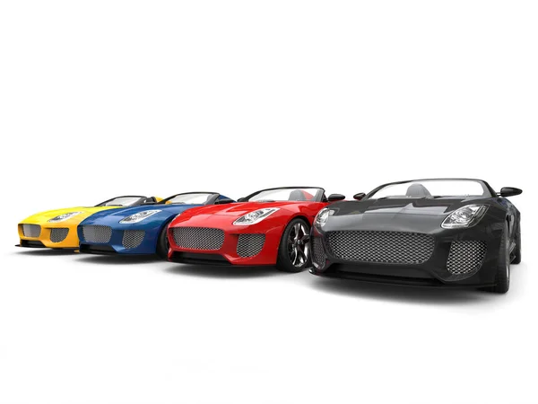 Amazing sports cars in multiple colors — Stock Photo, Image