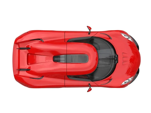 Amazing raging red supercar - top down view — Stock Photo, Image