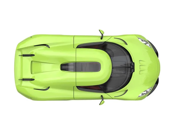 Crazy lime green supercar - top down view — Stock Photo, Image