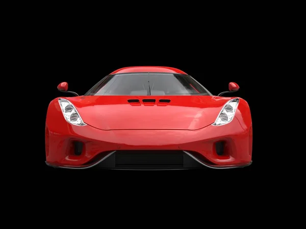 Erstaunliche wütende rote Supersportwagen - Frontansicht — Stockfoto