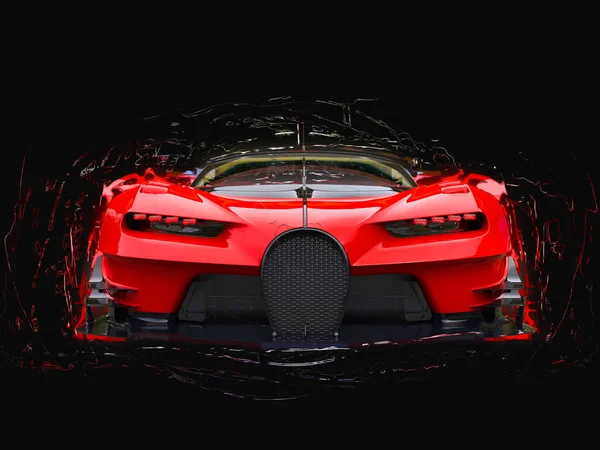 Ισχυρό κόκκινο σούπερ αγωνιστικό αυτοκίνητο - 3d απεικόνιση — Φωτογραφία Αρχείου