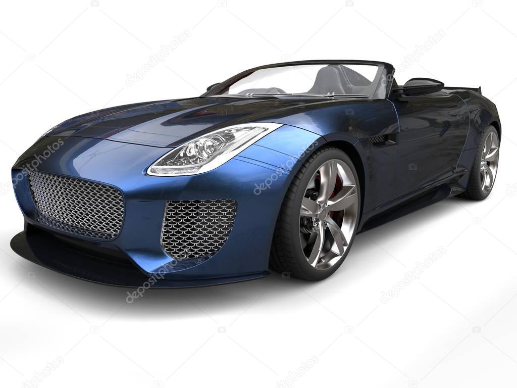 Modern sports car with two tone metallic flake paint