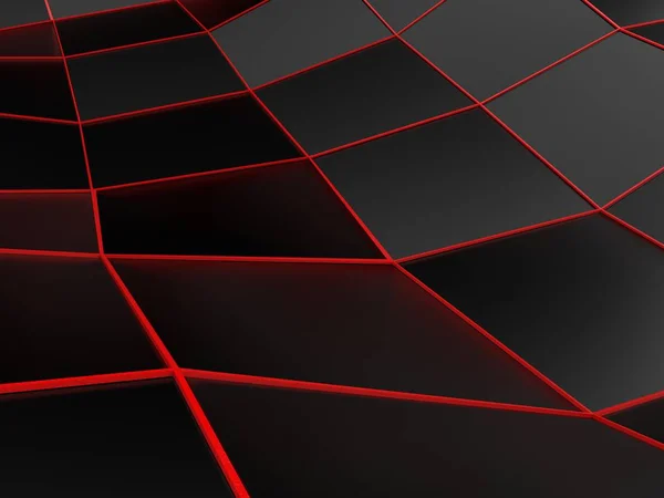 Abstrakter schwarzer Backgorund mit leuchtend roten Linien — Stockfoto