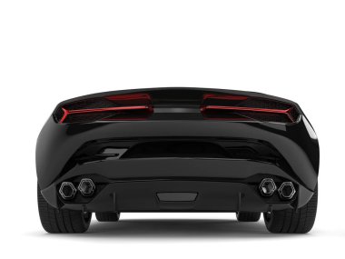 Modern siyah spor araba - arkadan görünüm portre vurdu 