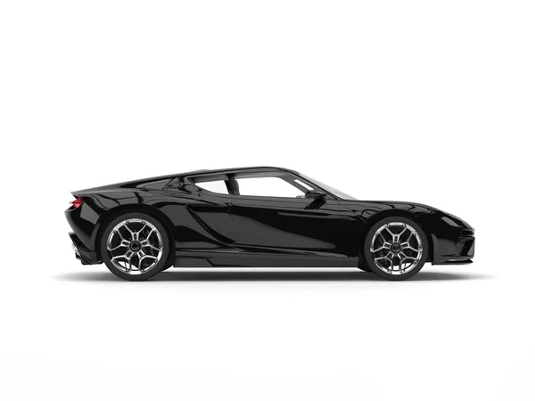 光沢のある黒いスポーツカー - 側面図 — ストック写真