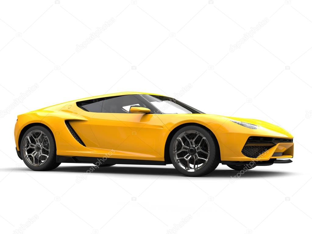 Sun yellow modern super sports car