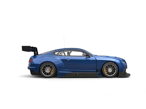 素晴らしいモダンなネイビー ブルー レース スーパーカー - 側面図 — ストック写真