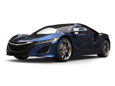 Super concept sports car - pearlescent black and blue paint clipart