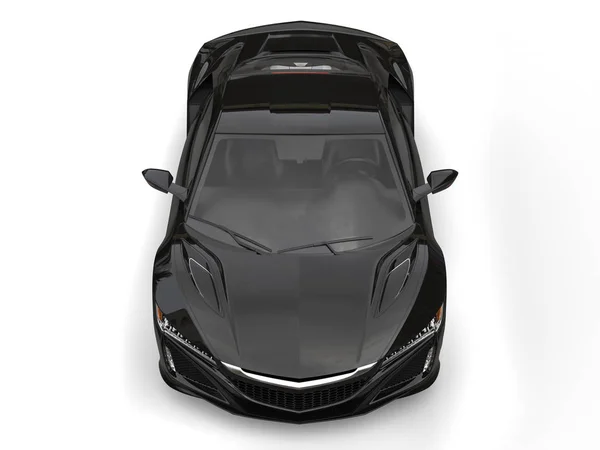 Jet svart modern sport konceptbil - ovanifrån — Stockfoto