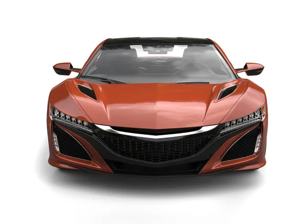 Sienna color moderno deportivo concepto de coche - vista frontal primer plano — Foto de Stock