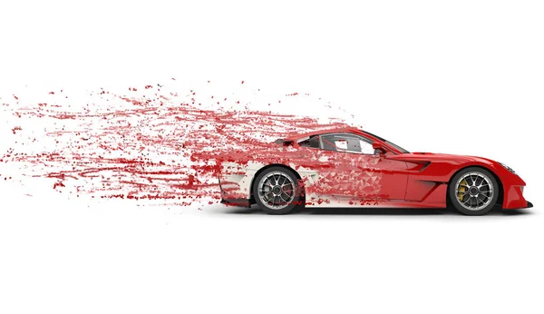 Super rychlý red\white moderní sportovní auto — Stock fotografie