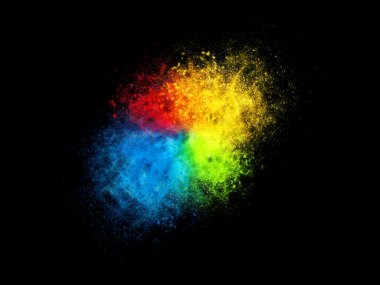 Four color dust particle explosion clipart