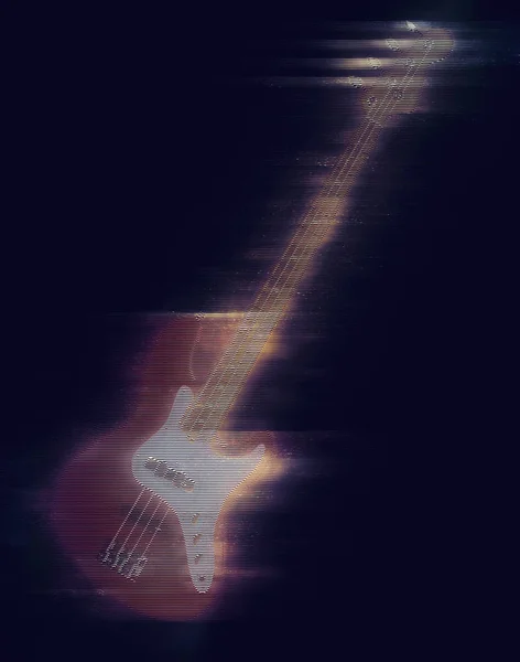 Hologram hard rockové basová kytara — Stock fotografie