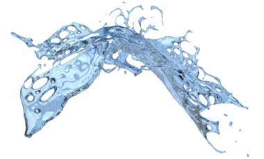 Mavi su sıçrama ile yüksek yüzey gerilimi - portre vurdu