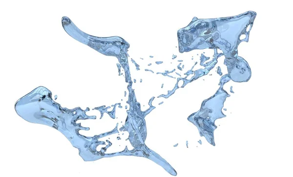Gotitas y remolinos de agua azul abstractos —  Fotos de Stock