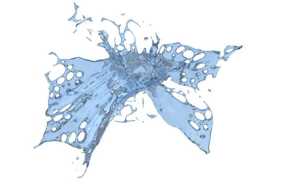 Blått vattenstänk med hög ytspänning — Stockfoto