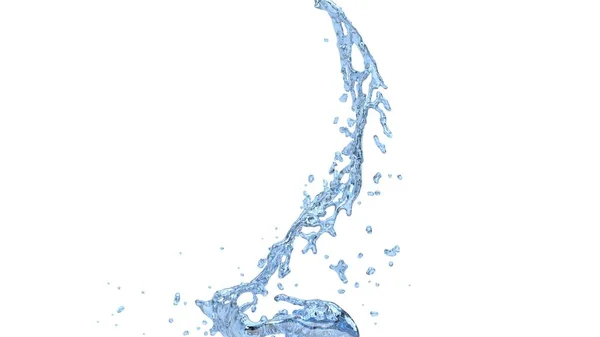 Sauberes blaues Wasser fließt und plätschert — Stockfoto