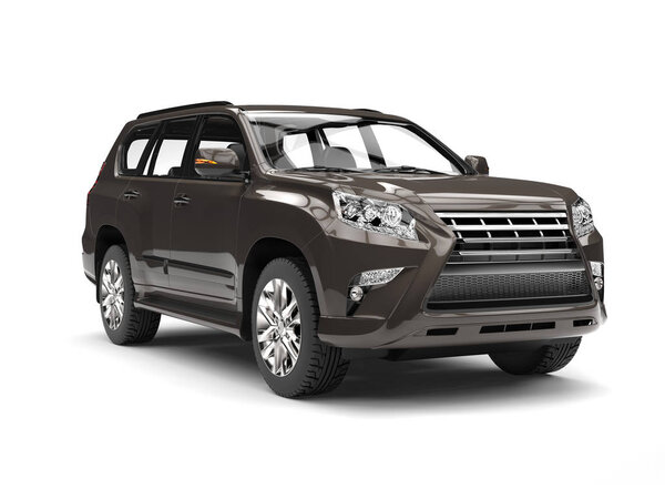 Металлический коричневый современный внедорожник - кадр красоты
