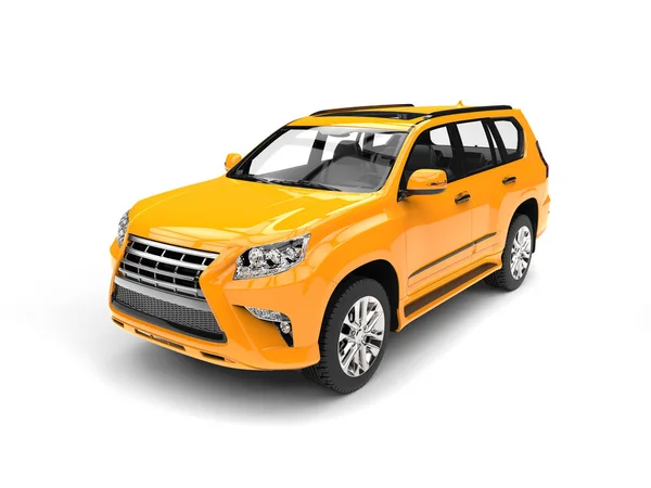 Golden yellow modern SUV — Stock Photo, Image