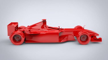 Öfke kırmızı, formula yarış araba - yan görünüm