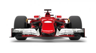 Kırmızı modern formula yarış otomobili - Önden Görünüm portre
