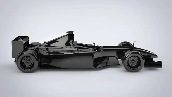 Jet negro, coche de carreras de fórmula - vista lateral — Foto de Stock