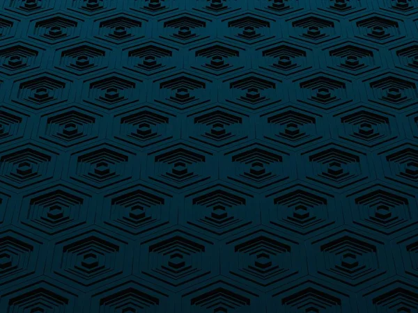 High tech black and blue hexagons background