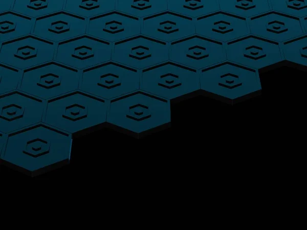 High tech black and blue hexagon pattern background