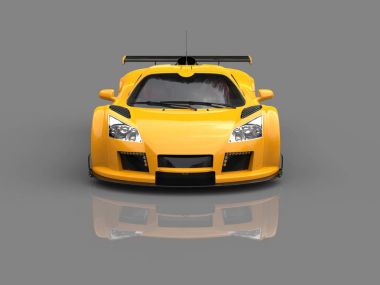 Yarış supercar - güneş sarı - showroom Önden Görünüm vurdu