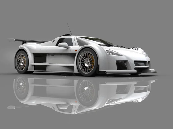 Racing supercar - white - showroom beauty shot — Stock Photo, Image