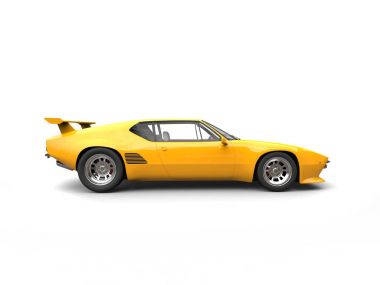 Parlak sarı vintage kavramı yarış arabası - yan görünüm