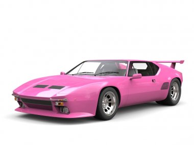 80'ler konsept spor araba pembe