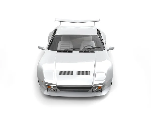 Прохладный белый спорткар восьмидесятых - вид спереди — стоковое фото