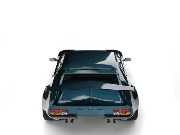 Metallic teal oitenta esportes carro de corrida - visão traseira — Fotografia de Stock