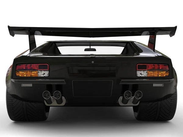Metallic schwarzer Achtziger Sportwagen - Nahaufnahme von der Rückseite — Stockfoto